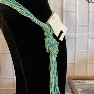 multilayer beaded blue and silver